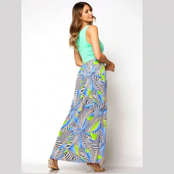 TYCHE Tropical Getaway Color Block Sleeveless Maxi in Mint USA MADE (S,M,L) - Picture 3 of 11